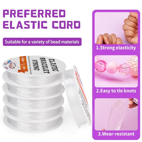 1 mm Stretchy Bracelet String Elastic String for Bracelet Making String - size: 1 Size