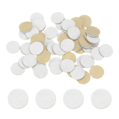 HARFINGTON 100pcs Round Adhesive Felt Circles, 15mm 5/8" Pre Cut Felt Craft Stickers Non-Woven Mini Felt Fabric Circles for DIY Sewing Handcraft Cut Projects Craft Finishing, White - color: White, size: 15mm (100pcs)