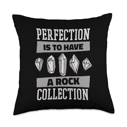 Best Rocks And Minerals Guide Kit Collection Gifts Perfection is to Have A Rock Collection Mineral Collector Throw Pillow, 18x18, Multicolor - size: 18x18