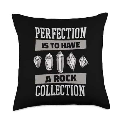 Best Rocks And Minerals Guide Kit Collection Gifts Perfection is to Have A Rock Collection Mineral Collector Throw Pillow, 18x18, Multicolor - size: 18x18