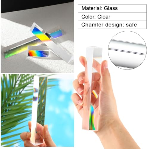 Kanayu 12 Pcs Clear Triangular Prism Optical Glass,2.5 in,6 in, 8 in - size: 2.5 Inch, 6 Inch, 8 Inch
