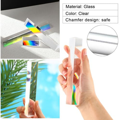 Kanayu 12 Pcs Clear Triangular Prism Optical Glass,2.5 in,6 in, 8 in - size: 2.5 Inch, 6 Inch, 8 Inch