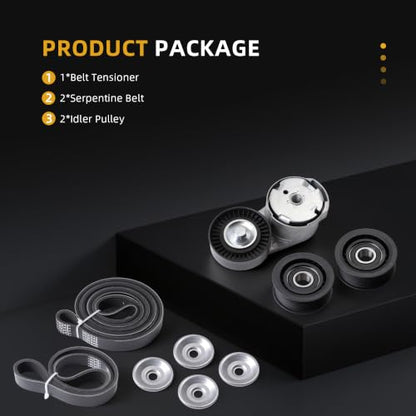 Serpentine Belt Tensioner Idler Pulley Kit #286570 243857 278950 - size: 2014-2022 for Ghibli/Quattroporte
