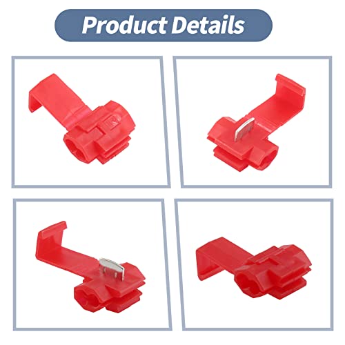 60 Pcs Quick Splice Wire Connector, 22-18 AWG, Red - size: 22-18 AWG