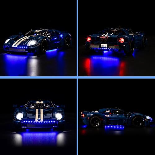 VONADO LED Lights Set Compatible with Lego 2022 Ford GT 42154, Remote Control Technic Ford GT Light Kit Compatible with Lego Car for Adults 42154 (NO Model) - style: RC Version Light Kit
