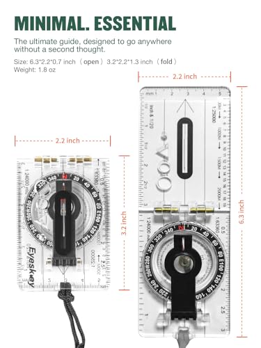 Eyeskey Advanced Orienteering Compass for Hiking & Navigation - color: EK40-2B