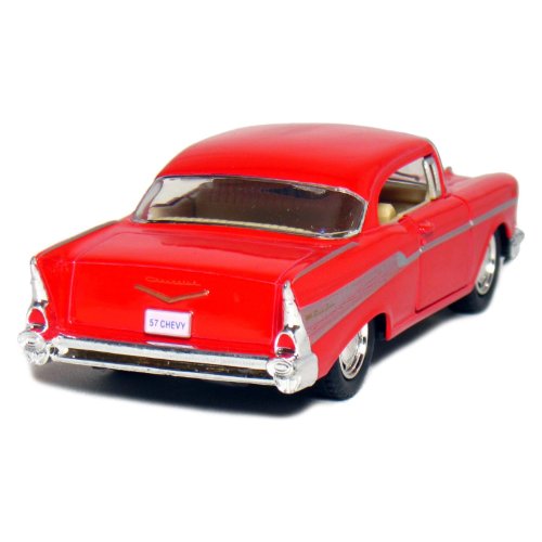 KiNSMART 1957 Chevy Bel Air Coupe 1:40 Scale 5" Die Cast Metal Classic Toy Car (4Set) - color: 4set