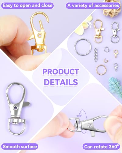 990PCS FIVEIZERO Keychain Making Kit, Mixed-Color Keychain Clips & Key Ring - color: mix