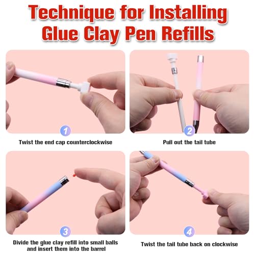 ZYNERY 24 Pcs Glue Clay Refills Paint Pen for Diamond Art Pen Tools, Diamond Refillable Paint Pens for Rhinestones, Gem Art Rhinestone Picker Tool for 5D Gem Painting (8 Boxes) - color: 24 Glue (8 boxes)