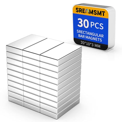 Powerful Neodymium Bar Magnets, 30 Pack Heavy Duty Magnet, 20x10x3 mm - size: 20x10x3 mm, style: 30 Pack