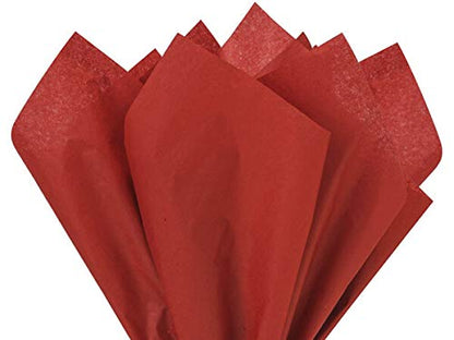 Scarlet Red Tissue Paper Squares, Bulk 24 Sheets, Premium Gift Wrap and Art Supplies for Birthdays, Holidays, or Presents by Feronia packaging, Large 20 Inch x 30 Inch Made in USA - color: scarletRed
