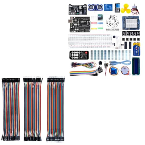 ELEGOO UNO Project Kit and 120pcs Dupont Wires, for Breadboard Circuits, Prototyping, STEM Labs and Electronics Practice