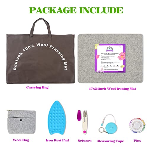 Rdutuok Wool Pressing Mat 100% New Zealand Wool Ironing Mat 17" x 24" - size: 17" x 24"