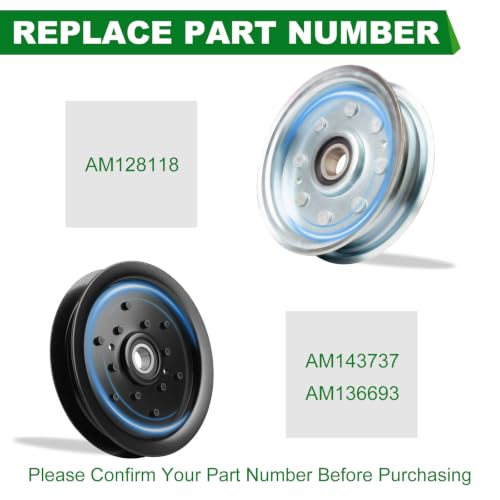 Upgraded Flat Idler Pulley (AM128118 + AM143737 AM136693) Fits John Dee re Zero Turn Lawn Mower - color: AM128118/AM143737 AM136693