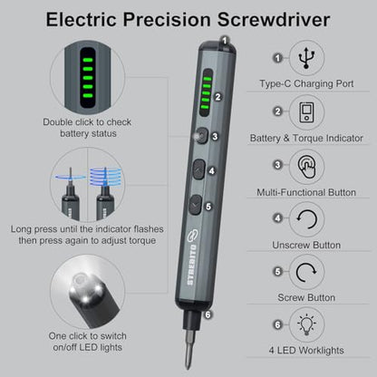STREBITO Mini Electric Screwdriver Set, 70 in 1 Small Electric Screwdriver - style: Standard