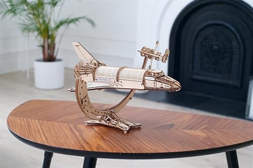 UGEARS NASA Space Shuttle Discovery - Wooden Models to Build for Adults - Space Shuttle Model Kit - Mechanical 3D Puzzle Wooden Model Kit for Adults - Spacecraft Model with Detailed Features