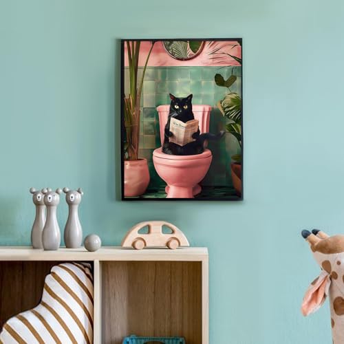 Diamond Art Kits for Adults,Black Cat Diamond Painting Kits 12 x 16in - color: DP00409
