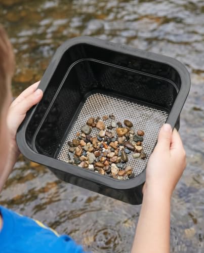 Sluice Fox mini Classifier Screen Gold panning Kits, Stainless Steel Screen mesh sifting Sieve Prospecting and gem Sorting; Shark Tooth sift Sifter - color: #10 Mesh Screen (100 holes per sq.in.) Black