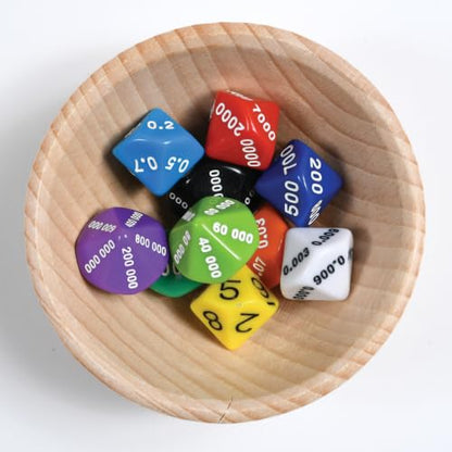 LEARNING ADVANTAGE Place Value & Decimal Dice, Set of 10 - size: 1 Count (Pack of 1)