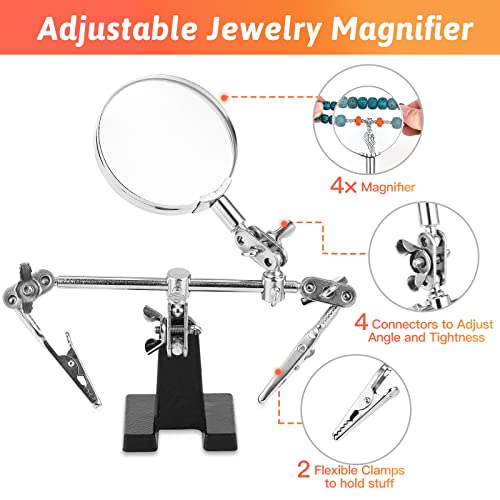 Giwaelro Jewelry Making Kit for Adults, Jewelry Making Supplies with Pliers, Wires, Findings, Necklace Chains, Magnifier and Storage Bag - color: Black