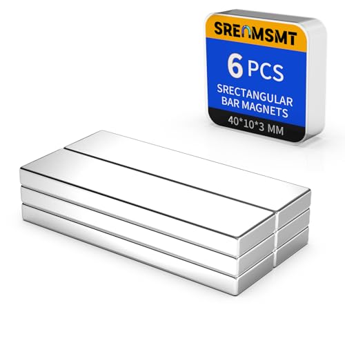 Powerful Neodymium Bar Magnets, 6 Pack Heavy Duty Magnet, 40x10x3 mm - size: 40x10x3 mm, style: 6 Pack