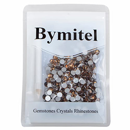 288PCS Art Nail Rhinestones Non Hotfix Glue Fix Round Crystals Glass Flatback for DIY Jewelry Making with one Picking Pen (ss30 288pcs, Smoked Topaz) - color: Smoked Topaz, size: ss30 288pcs