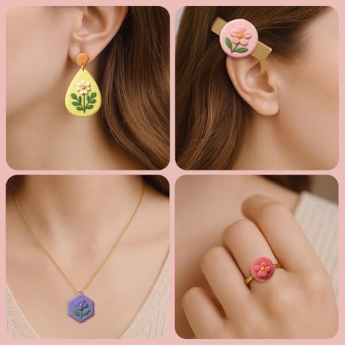 10 Sets Geometric Clay Cutters, 20pcs Shape Polymer Clay Cutting Tools for Earrings Jewelry Making, Clay Jewelry Making Kit - style: Pendant Earrings theme (20 pcs)