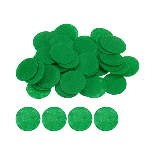 HARFINGTON 100pcs Round Felt Circles, 25mm 1" Pre Cut Felt Craft Pads Non-Woven Mini Felt Fabric Circles for DIY Sewing Handcraft Cut Projects Craft Finishing, Green - color: Green, size: 25mm