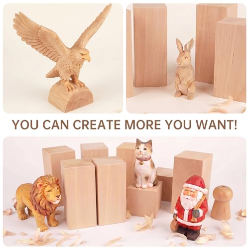 Basswood Carving Blocks - 4 Pack 6 x 3 x 3 inch Whittling Bass Wood Blocks Wood Carving Kit for Beginners, Soft Woodworking Blanks for Whittling, Use for Home, Crafts, Arts, DIY Projects - size: 4 PACK 6 x 3 x 3 Inch