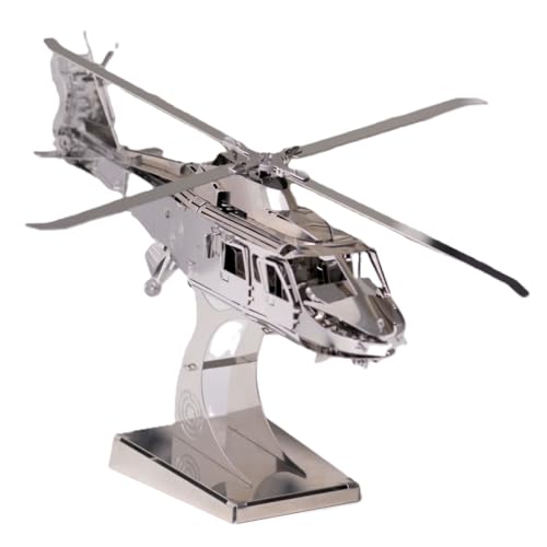 METAL-TIME Lifting Spirit Mechanical Helicopter Model Building Kit | Unique Wind-Up Moving Mechanism | Stainless Steel DIY Construction with Toolbox Collectible Model - 134 Pieces