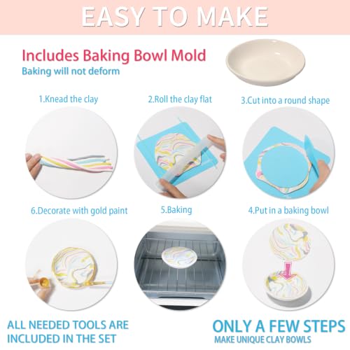 Patemby Make Your Own Clay Jewelry Bowls Arts and Crafts Kit for Teen Girls