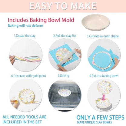 Patemby Make Your Own Clay Jewelry Bowls Arts and Crafts Kit for Teen Girls