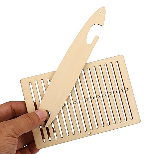 Fayelume 2 PCS Rigid Heddle Loom, Wooden Belt Weaving Kit, Weaving Loom Kit Weaving Shuttle Tools Arts Crafts for Bracelet Bag Belt Camera Strap