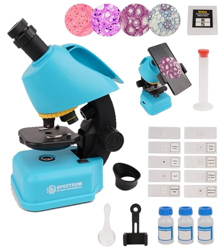 SpectrumOI Compound Microscope for Kids, Microscope for Adults Blue Color