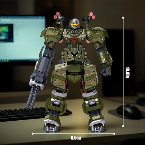 HIGH GODO Main Battle Mech Robot Transforming Building Blocks Set for Adults,City Warrior Justice Hero Soldier Mech Model Building Kit, Cool Creative Robots Toys Gift for Teens, 598 Pieces - style: Main Battle Mech