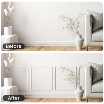 3 Sets Peel and Stick Wall Molding Kit, 16x20 Inch Premade Wainscoting Frames - color: 16''x20''-3pack