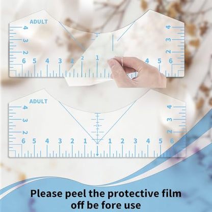 5Pack Tshirt Ruler Guide for Vinyl Alignment, T Shirt Rulers to Center Designs, PVC Measurement Template, Sewing Supplies Accessories Tools for Cricut Heat Press Transfer Vinyl （Blue） - style: Tshirt Ruler-5-Blue