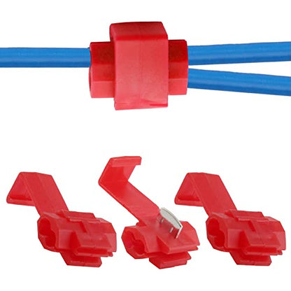 60 Pcs Quick Splice Wire Connector, 22-18 AWG, Red - size: 22-18 AWG