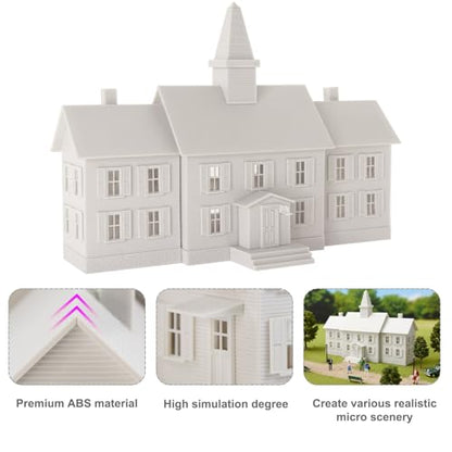HO Scale Model School House Kit Unassembled Building for Model Railroad JZHO6893JJ
