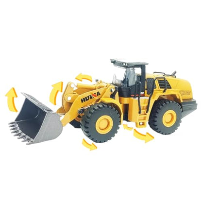 Bulldozer Toys for Boys Heavy-Duty Metal Loader Vehicle Sand/Beach Toy with Functional Arm and Bucket,Realistic Perfect for Sandbox Indoor/Outdoor Play Die Cast Construction Model - style: Bulldozer model