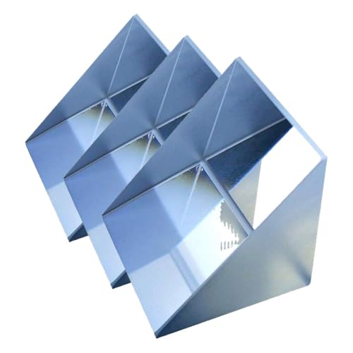 25 mm Glass Right Angle Triangle Prism, Coated Reflecting Prism, Right Angle Prism Mirror, Component for Precision Optical Instruments (Pack of 3) - size: 25 mm x 25 mm x 25 mm (Pack of 3)