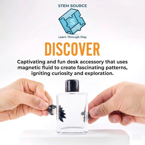 Ferrofluid Display Kit, Magnetic Liquid Science Desk Toy with 2 Magnets - color: Black Handle3