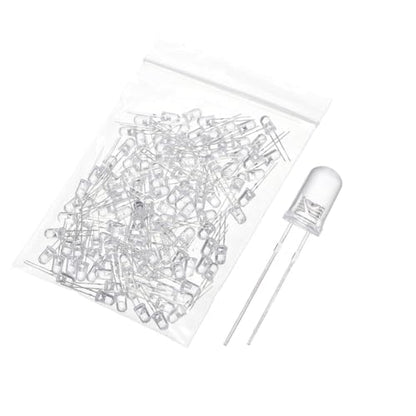 MECCANIXITY 240Pcs 5mm LED Diodes, Light Emitting Diodes, Bulb Lamp Electronic Project Kit for Science Project Circuit Board(White Light, Transparent Lens) - color: White Light, size: 5mm