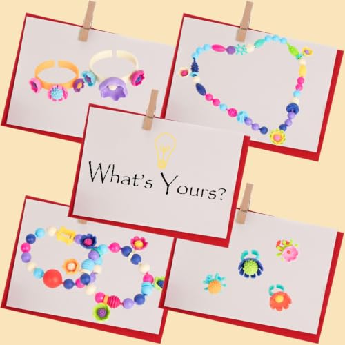 BIRANCO. Pop Beads, Jewelry Making Kit - Arts and Crafts for Girls 3-7 Years Old, Snap Beads Toys - Necklace, Bracelet, Ring Creative DIY Set - 520 pcs - size: classic