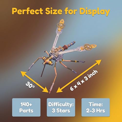 3D Metal Model Kits for Adult - Mechanical Mosquito-Building DIY Projects Insect Bug Hobby Kit Arts and Crafts Sets-Father's Day & Birthday Gift Ideas(Mechanical Mosquito Y) - style: Mechanical mosquito Y