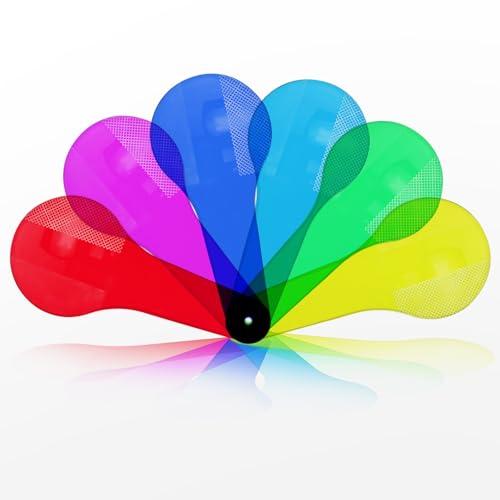 6 Pcs Transparent Color Paddles for Color Mixing and Light Experiments