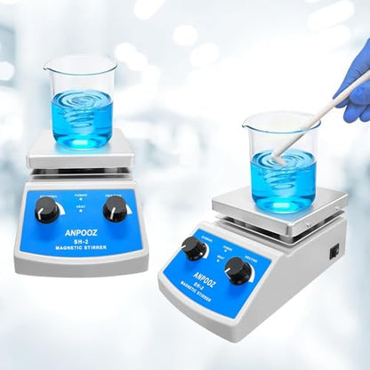 Magnetic Stirrer Hot Plate Set (w/4 Stir Bars n 1 Retriever) - color: Blue