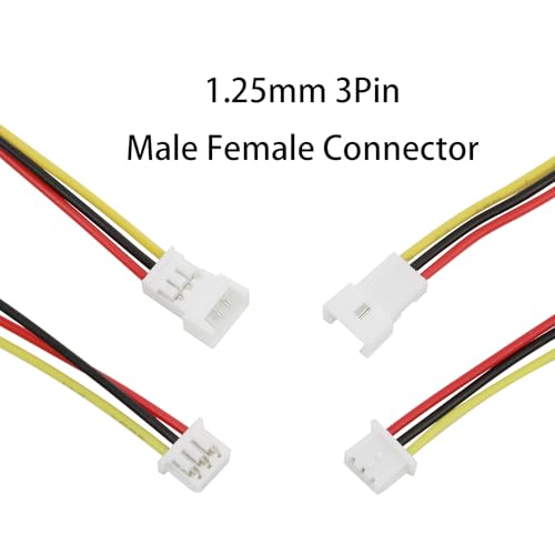 40Pcs JST 1.25mm 3Pin Male Female Terminal Wire, 100mm 26AWG - size: 1.25mm 3P