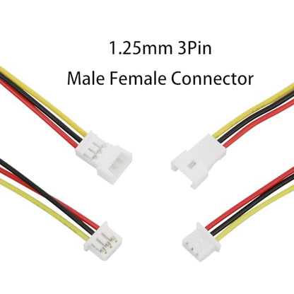 40Pcs JST 1.25mm 3Pin Male Female Terminal Wire, 100mm 26AWG - size: 1.25mm 3P