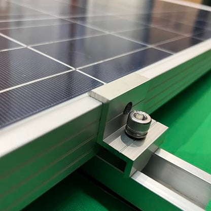 Solar Panel Mounting Brackets, Roof Mount Kit, 4pcs in A Row Assembly - size: 4pc-panel